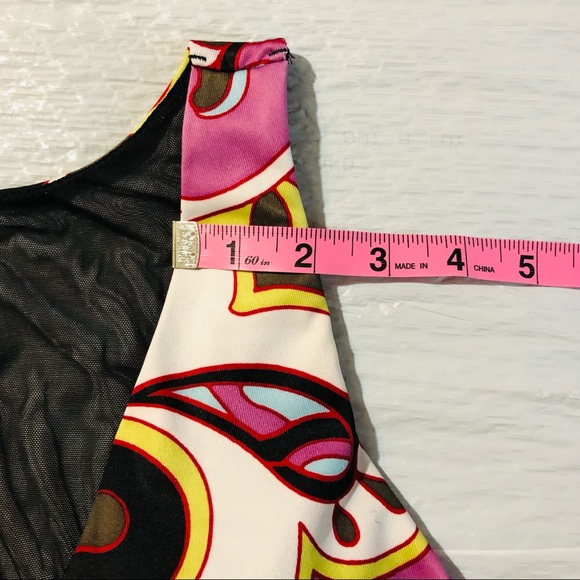 Athleta paisley swimwear top Tankini top only attached bra pull on style Sz Sm - Picture 8 of 16